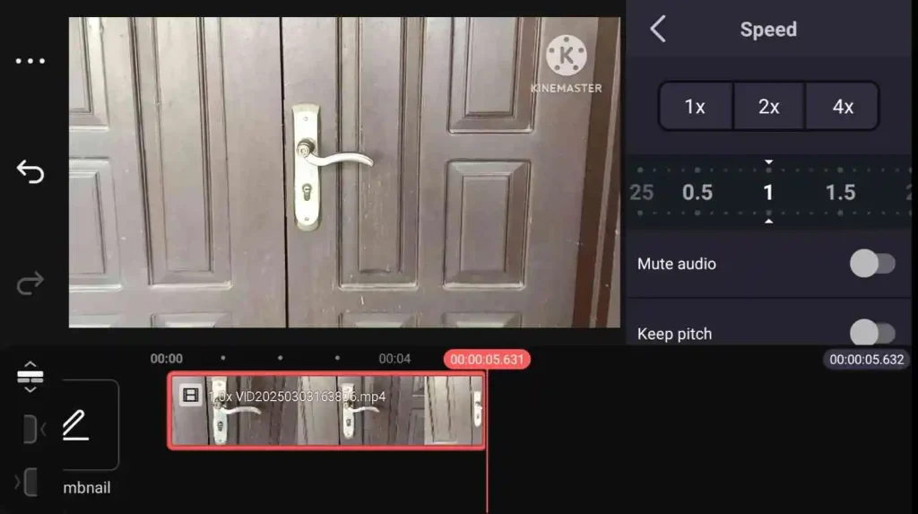 KineMaster Speed Adjustment feature
